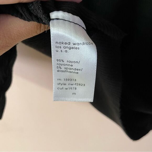 Naked Wardrobe Black Ribbed Crop Top Size M GUC - Picture 6 of 11